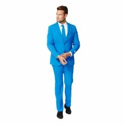 Men's OppoSuits Slim-Fit Solid Suit & Tie Set 20 Men's OppoSuits Slim-Fit Solid Suit & Tie Set -OppoSuits Shop 2960585 Blue
