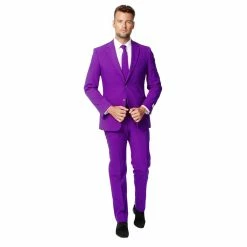 Men's OppoSuits Slim-Fit Solid Suit & Tie Set 19 Men's OppoSuits Slim-Fit Solid Suit & Tie Set -OppoSuits Shop 2960585 Purple
