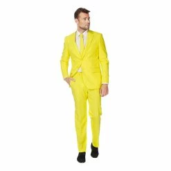 Men's OppoSuits Slim-Fit Solid Suit & Tie Set 16 Men's OppoSuits Slim-Fit Solid Suit & Tie Set -OppoSuits Shop 2960585 Yellow