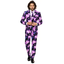 Men's OppoSuits Slim-Fit Novelty Pattern Suit & Tie Set 19 Men's OppoSuits Slim-Fit Novelty Pattern Suit & Tie Set -OppoSuits Shop 2960606 Purple
