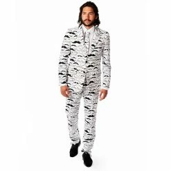 Men's OppoSuits Slim-Fit Novelty Pattern Suit & Tie Set 23 Men's OppoSuits Slim-Fit Novelty Pattern Suit & Tie Set -OppoSuits Shop 2960606 White Black