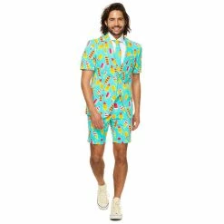 Men's OppoSuits Slim-Fit Novelty Suit & Tie Set 16 Men's OppoSuits Slim-Fit Novelty Suit & Tie Set -OppoSuits Shop 2960620 Blue Yellow
