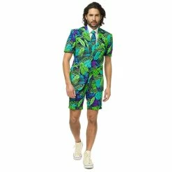 Men's OppoSuits Slim-Fit Novelty Suit & Tie Set 19 Men's OppoSuits Slim-Fit Novelty Suit & Tie Set -OppoSuits Shop 2960620 Green Blue
