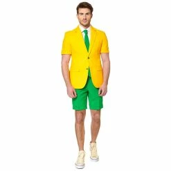 Men's OppoSuits Slim-Fit Novelty Suit & Tie Set -OppoSuits Shop 2960624 Green Gold