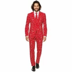 Men's OppoSuits Slim-Fit Holiday Novelty Suit & Tie Set