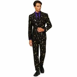 Men's OppoSuits Slim-Fit Fancy Fireworks Novelty Suit & Tie Set