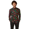 Men's OppoSuits Christmas Icons Button-Down Shirt -OppoSuits Shop 3611124 Black Icons
