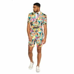Men's OppoSuits Slim-Fit Aloha Novelty Summer Suit & Tie Set
