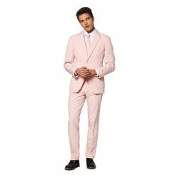 Men's OppoSuits Slim-Fit Lush Blush Solid Suit & Tie Set