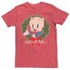 Men's Looney Tunes Christmas Porky Pig That's All Folks Wreath Tee -OppoSuits Shop 4572692