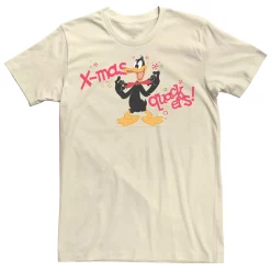 Men's Looney Tunes Christmas Daffy Duck X-Mas Quackers Tee