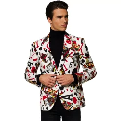 OppoSuits Shop 26 Men's OppoSuits Slim-Fit King of Clubs Poker Cards Blazer