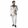 Men's OppoSuits Shiny Silver Slim-Fit Novelty Party Suit & Tie Set -OppoSuits Shop 4978870