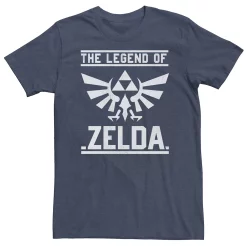 Big & Tall Nintendo The Legend Of Zelda Hyrule Crest Box Tee -OppoSuits Shop 5285292 Navy Heather