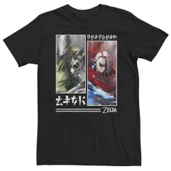 Big & Tall Nintendo Zelda Link and Ghirahim Watercolor Panel Tee
