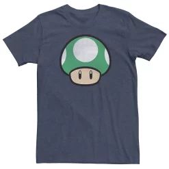 Big & Tall Nintendo Super Mario Big 1-Up Mushroom Tee -OppoSuits Shop 5285326 Navy Heather