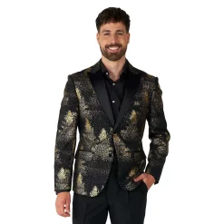 OppoSuits Shop 3 Men's OppoSuits Modern-Fit Festive Forest Metallic Christmas Blazer