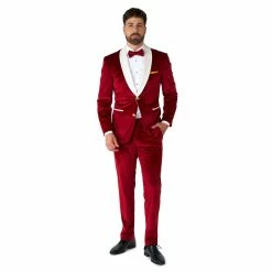 Men's OppoSuits Modern-Fit Velvet Vibes Classy Santa Christmas Novelty Suit Set